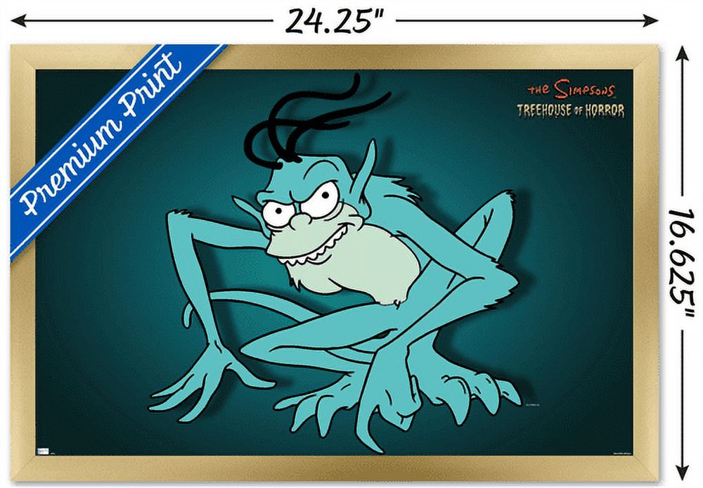 The Simpsons: Treehouse of Horror - Gremlin Wall Poster, 14.725" x 22.375", Framed