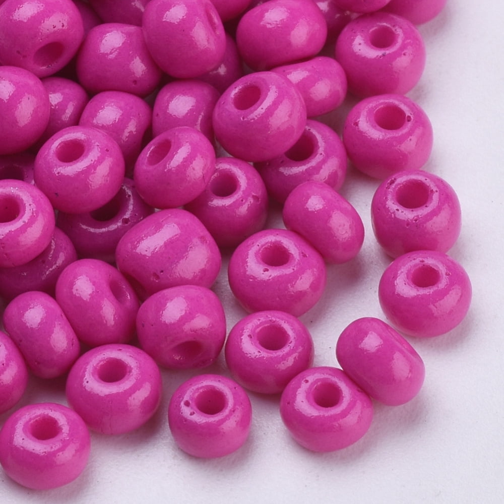 Baking Paint 6/0 Glass Seed Beads Round Medium Violet Red 4-4.5x3mm Hole: 1-1.2mm 4500pcs/bag 450g/bag