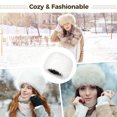 thumbnail image 5 of Women's Faux Fur Winter Hat, Russian Style Warm Headwear, Plush Bucket Cap for Cold Weather, 21.3-22.8 in Head Circumference, 5 of 5