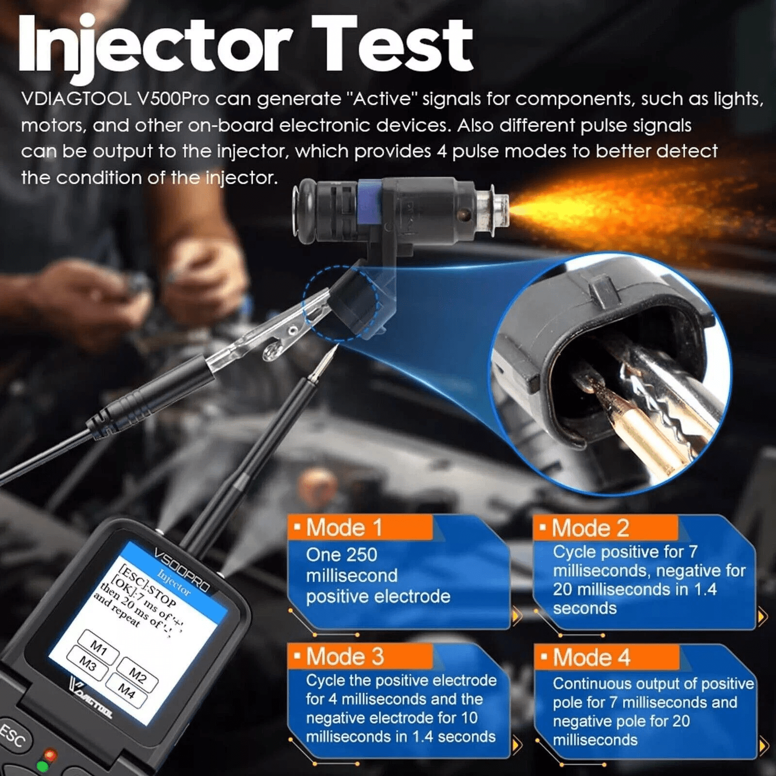 VDIAGTOOL V500 Pro Automotive Circuit Breaker Finder, Power Probe Tester, 9/30V Electrical Open Short Circuit Finder, Digital Multimeter/Oscilloscope/Relay Tester/Injector Test