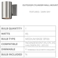 thumbnail image 4 of Outdoor Cylinder Wall Mount Sconce DownLight, Brushed Aluminum 1-Light (5" W x 7" H) 65 Watts, 4 of 6