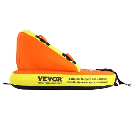 Towable Tube for 1-2 Riders, Inflatable Water Sports Tube for Boating with Deck Seats & Backrest, 340 lb Capacity, EVA Handles, Speed Safety Valve, Full Nylon Cover