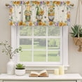 thumbnail image 3 of 2 Pack Valances for Windows, Sunflowers Window Valances for Living Room/Bedroom/Bathroom, Spring Gnomes Hydrangea Daisy Botanical Beige Light Filtering Kitchen Curtain Valance 42"W x12" L, 3 of 9
