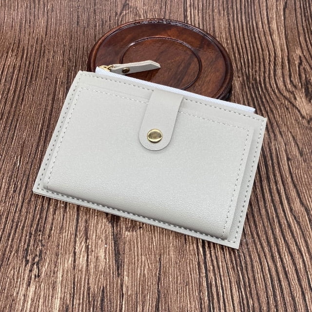Monedero ultrafino para mujer, estilo coreano, con cremallera, para tarjetas, color caramelo, para estudiantes, para autobús
