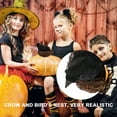 thumbnail image 3 of Miangastore 2PC Black Crows Halloween Fake Crow with Birds Nest Realistic Crows, 3 of 8