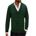 thumbnail image 2 of Cathalem Mens Sweater Cardigan Button Front Half Sleeve,Men's Long-Sleeve Soft Touch Cardigan Sweater,Mens White Cardigan Sweaters with Buttons, 2 of 8