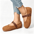 thumbnail image 5 of Women's Faux Suede Mary Jane Flats, Adjustable Buckle Strap Leopard Print Casual Shoes, 5 of 6
