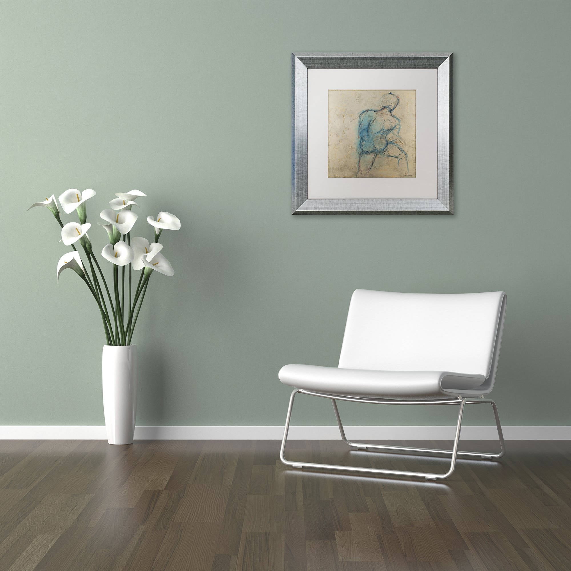 Trademark Fine Art "Iron Man" Canvas Art by Joarez, White Matte, Silver Frame
