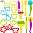 thumbnail image 1 of Dough Tools Set for Kids, Various Plastic Molds, Assorted Colors, 20Pieces, 1 of 4
