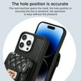 thumbnail image 4 of ELEHOLD Multi-Functional Wallet Case for iPhone 14 Pro 6.1" Organ Card Holders Argyle Pattern PU Leather Metal Snap with Crossbody Strap Shockproof Elegant Purse Case,Black, 4 of 8