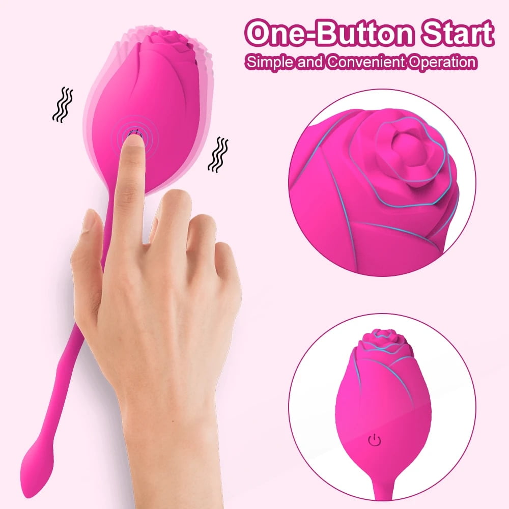 TLUDA Wireless Rose Vibrator Toy Rose Love Egg Vibrating Egg Kegel Balls  Wireless Remote Control Sex Toys Red