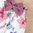 thumbnail image 6 of 1-3 Months Newborn Baby Bodysuits Newborn Outfit Baby Girl Going Home Outfit Ruffle Ribbed Romper Top Floral Pants Set Cute Clothes,Purple Jumpsuit Bodysuit, 6 of 9