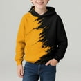 thumbnail image 4 of Ecqkame Boys Children's Color Block Hoodies Long Sleeved Casual Sports Hooded Sweatshirts Handsome Everyday Top 4-14 Years Yellow 3 Year, 4 of 7