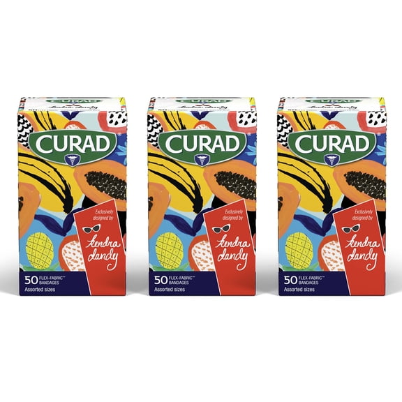 3 Pack - Curad Kendra Dandy Flex-Fabric Adhesive Bandages, Variety Pack – Standard Strips & XL, 50 Ct 1 ea