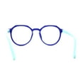 thumbnail image 2 of Kid Girls Flexible Rubber Geometric Keyhole Blue Light Filter Computer Glasses Navy Blue, 2 of 4