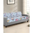 thumbnail image 2 of Pink Blue Flowers Couch Cushion Covers Stretch, Washable Sofa Seat Covers Individual Seat Cushion Sofa Slipcovers Spring Floral Pastoral Birds Leaves Couch Cover Furniture Protector L-1PCS, 2 of 7