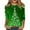 Dark Green, variant on Women's Christmas Red Sweater with Sparkling Ribbon Design, 3/4 Sleeve, Casual Holiday Top