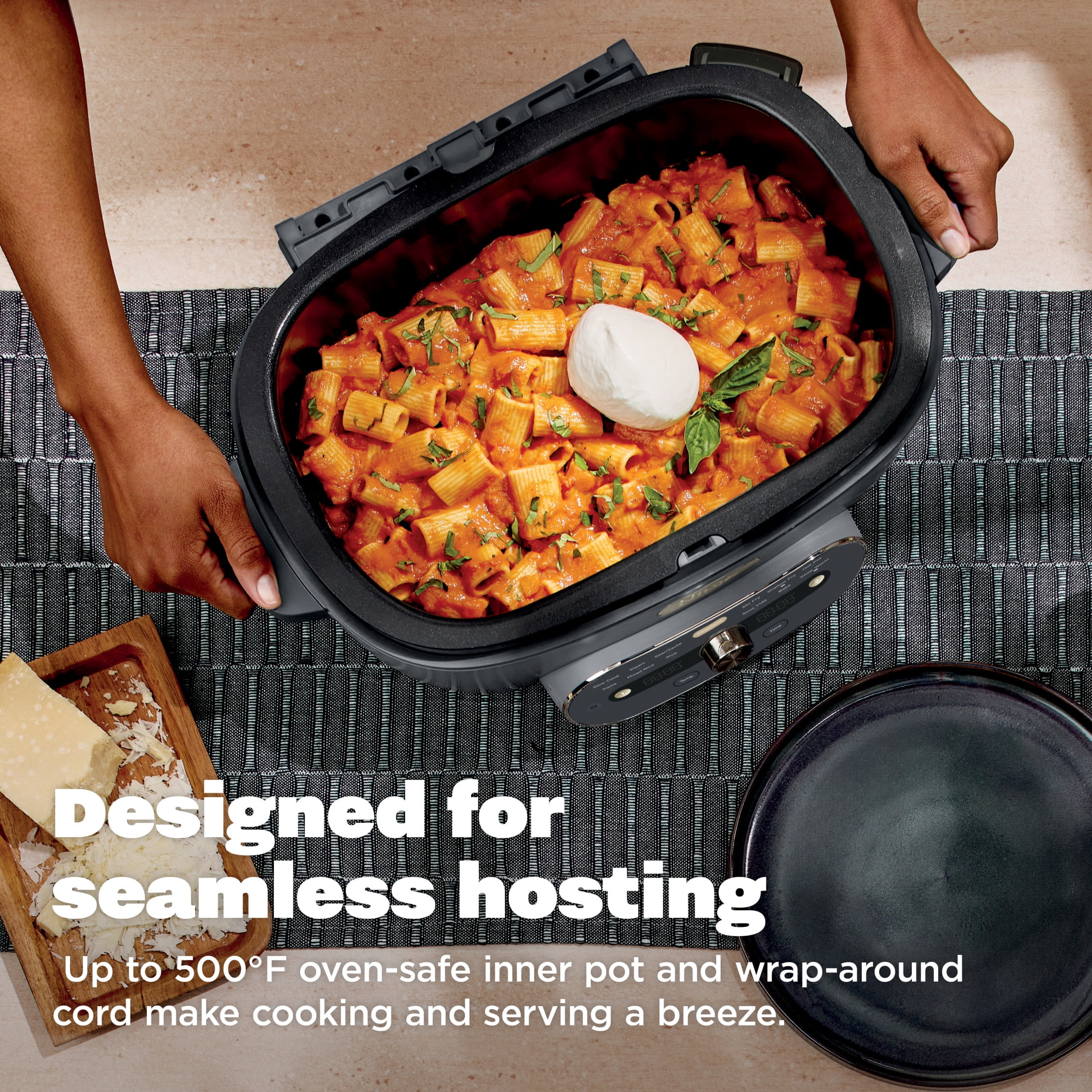Ninja MultiPot 12-in-1 Multicooker with DualZone Technology, Cook 2 Meals At Once, Feeds 8, Slow Cook, Sear, Bake, Rice, Pasta, Hot Pot, 1500W, MZ1001BL1 Cyberspace