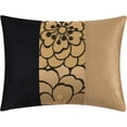 thumbnail image 3 of Nanshing Sibyl 7 Piece Traditional Floral Comforter Set, Black Gold, Queen, 3 of 11