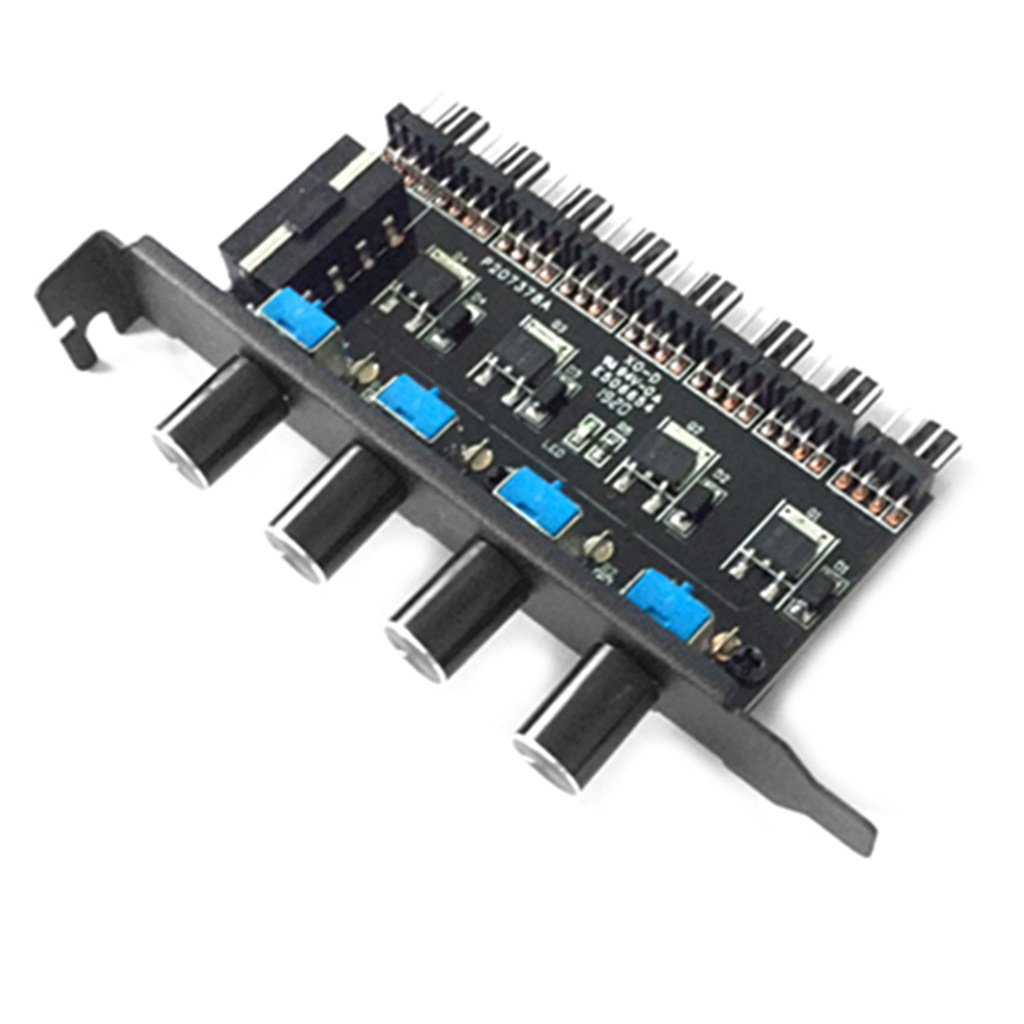 GENEMA PC 8 Channels Fan Hub 4 Knob Cooling Fan Speed Controller for CPU Case HDD VGA PWM Fan