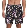 thumbnail image 2 of Picia Snake And Floral1 pattern Mens Swim Trunks with Compression Liner Stretch Beach Shorts Quick Dry with Zipper Pockets No-Chafing Board Shorts-Small, 2 of 9