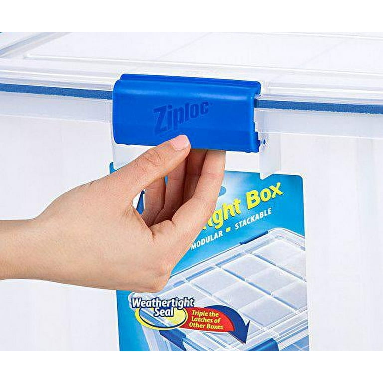 Ziploc Weathertight Storage Box, 60-Quart, 11 1/5H x 17 4/5W x 23 3/5D,  Clear