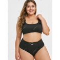 thumbnail image 2 of Anillo acanalado de textura más el tamaño de traje de baño bikini Rosegal Camisetas sin mangas de talla grande, 2 of 5