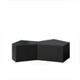 thumbnail image 7 of Dasun Nesting Coffee Table Set of 2, Geometric Coffee Table, Side Table, Irregular Pentagon Center Table Set for Living Room, Bedroom, Black, 7 of 7