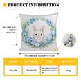 thumbnail image 2 of Easter Decoration Throw Pillow Covers 18x18,Blue Bunny Eggs Floral Decorative Pillowcase,Easter Floral Garland Bunny Throw Pillow Cover,Spring Rabbit Holiday Cushion Case Decoration for Sofa Couch, 2 of 6