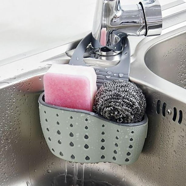 Escurridor de platos de 24,5 x 14,5 x 5,7 cm, estante para fregadero, soporte para jabón, esponja, escurridor, soporte para baño, almacenamiento de cocina, ventosa, tapa transparente para cocina, esta