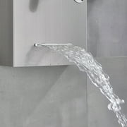 Stainless Steel LED Shower Panel Rain&Waterfall Tower Spa Massage Jets W/Spray