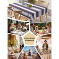 thumbnail image 5 of Purple Grey Stripe Table Cloth, Minimalist Farmhouse Striped Waterproof Tablecloth for Rectangle Tables, Reusable Washable Fabric Table Cover for Restaurant Kitchen Dining Tables 60"x102", 5 of 6