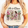 thumbnail image 2 of He Is Risen Easter Jesus T-Shirt, Matthew 28:6 Christian Tee for Believers, 2 of 8