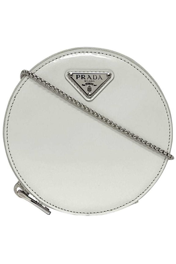 Pre-Owned Prada Shoulder Bag f-24679 White 1NA003 Round Chain Leather 85 PRADA Mini... (Good)