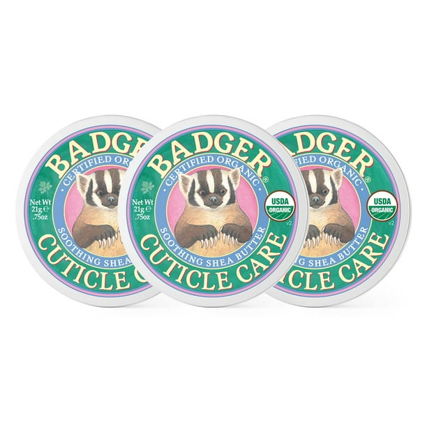 Crema Cuticle Care Badger 100% orgánica, 22 ml, rica en manteca de karité