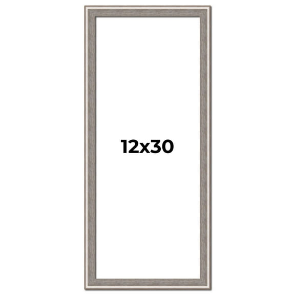 12x30 Frame Grey Real Wood Picture Frame Width 1.25 inches | Interior Frame Depth 0.5 inches | Hans