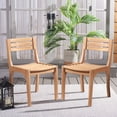 thumbnail image 2 of Safavieh Anna Wood Outdoor Dining Side Chairs - Set of 2, Natural, 2 of 12