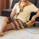 thumbnail image 5 of Balery Deer American Flag Wall Pantalones cortos de pijama de punto de algodón para hombre con cinturilla y bolsillos-3X-Large, 5 of 6