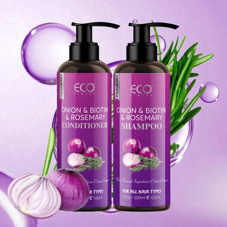 Onion Shampoo and Conditioner Set - With Rosemary and Biotin - Thickening Products for Women and Men - Volumizing Salon Grade Formula for Thinning Hair Care - Hydrating, Moisturizing and Sulfate Free