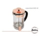 thumbnail image 2 of Cafetera Prensa Francesa 800 ml Hudson  French Press Coffee Maker Rose Gold  Vidrio Térmico Acero Inoxidable Fácil de Preparar Café Molido Color Cobre, 2 of 11