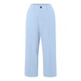 thumbnail image 5 of Pants for Women High Leg Suit Pants for Women Teacher Clothes Tempo plus Size Comfy Wide Leg Casual Travel with Pockets Teal Work Side Strip Light Blue 2XL, 5 of 5