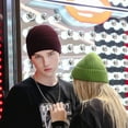 thumbnail image 2 of Autumn and winter outdoor solid color hedging flanging wool small hat dome knitted hat, 2 of 5
