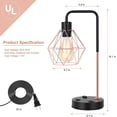 thumbnail image 3 of Industrial And Modern Design Side Table Lamp With Dual Usb Charging Port Desk Lamp 2 Power Outlets Desk Lamp, 3 of 3