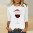 thumbnail image 2 of asdoklhq Christmas Shirts for Women's Fashion Tees Casual Crewneck 3/4 Sleeve Loose T Shirt Ladies Blouses Shirts Multicolor 5X, 2 of 3