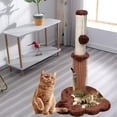 thumbnail image 2 of EHJRE 48cm Stable Cat , Climbing Shelf Cat Scratcher , Round Base Kitten Pets Scratch Poles - Brown, 2 of 8