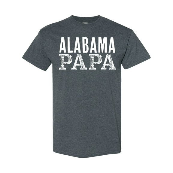 Inktastic Alabama Papa Distressed White Text T-Shirt