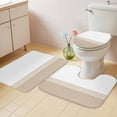 thumbnail image 2 of Beige White Striped Bath Mat 3 Piece Bathroom Rug Set, Modern Abstract Art Aesthetics Non Slip Bath Rug Contour Mat and Toilet Lid Cover, Absorbent Shower Mats Soft Bath Rugs and Mats Sets, 2 of 8