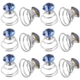 thumbnail image 4 of EeaseCA 12pcs Ladies Rhinestone Hair Pin Metal Coil Spiral with Decoration for Wedding Prom Party Birthday (Blue), 4 of 9