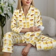 thumbnail image 6 of Haiem Cute Yellow Duck Pattern Women’s Long-sleeve Sleepwear,Sleepwear Set,2-piece Loungewear Set,Soft PJs Comfy Nightwear with Pockets-Large, 6 of 7