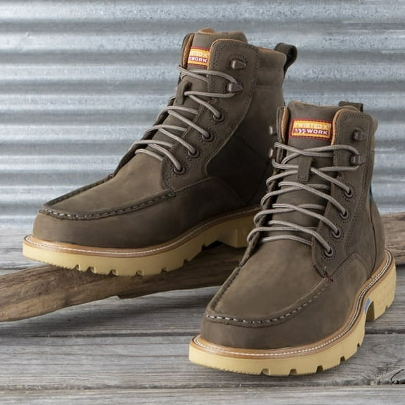 Twisted X® Men's 6" Shitake Brown Waterproof Work Boots MXCW004